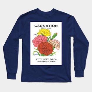 Vintage Carnation Huth Seed Packet Long Sleeve T-Shirt